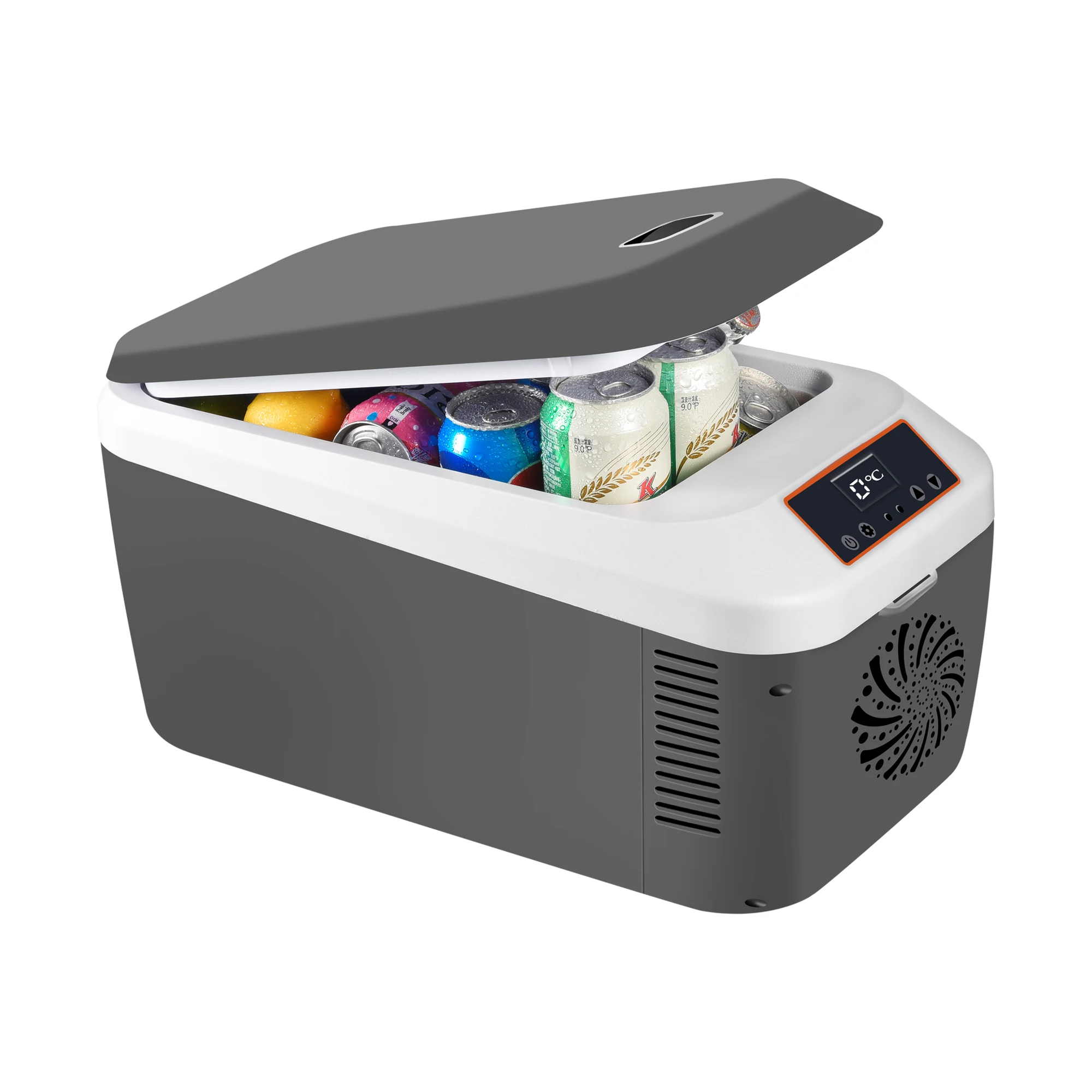 12L Flip Top Car Refrigerator with Digital Display Horizontal DC 12V Cooler Box