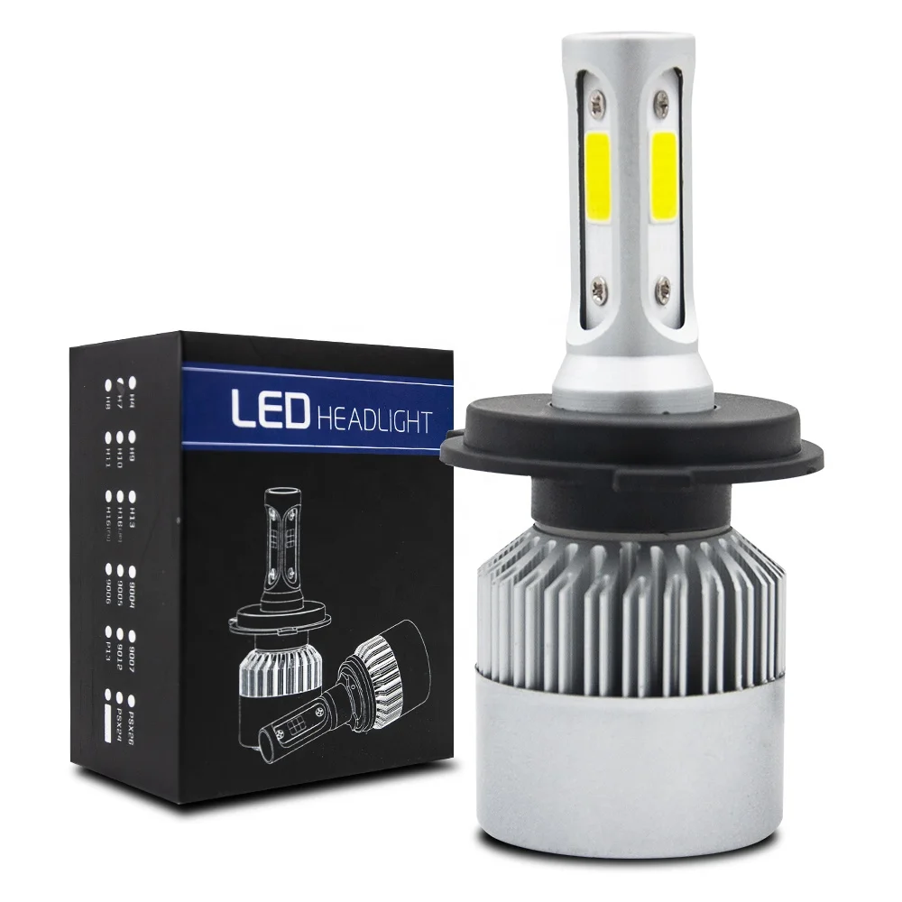 S2 H4 H7 H13 H11 9005 9006 COB LED Headlight 72W 8000LM All In One Car LED Headlights Bulb Head Lamp Fog Light H1 H4 H7 H11 LED