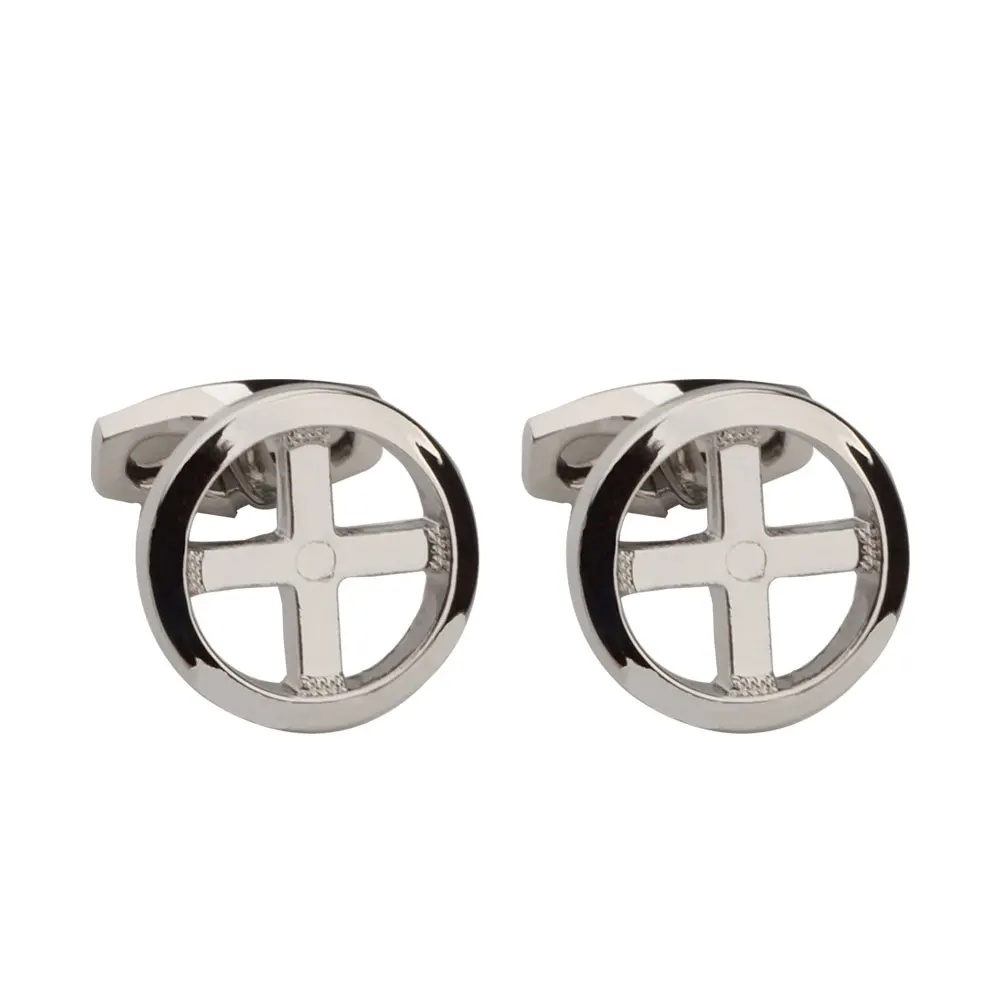 
 Минималистичные пустотелые круглые запонки из сплава для мужской рубашки  