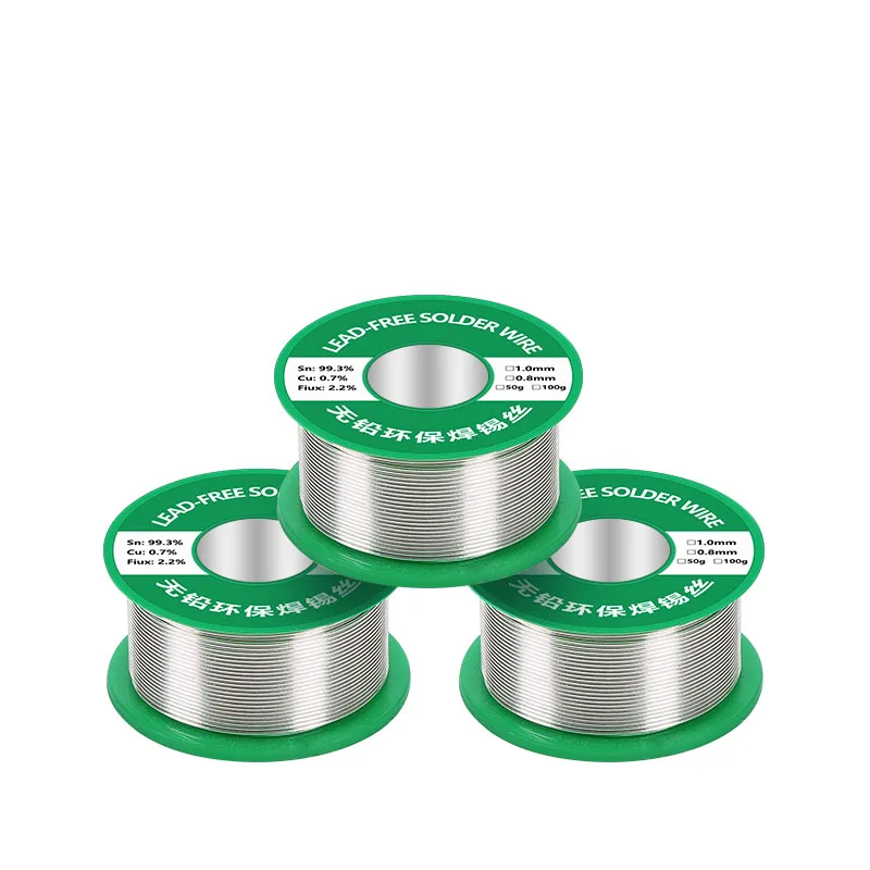 Lead-free Solder Wire Containing Rosin Environmentally Friendly Sn99.3 Solder Wire Wholesale 0.8 1.0mm 50G 100G Smooth Tin /