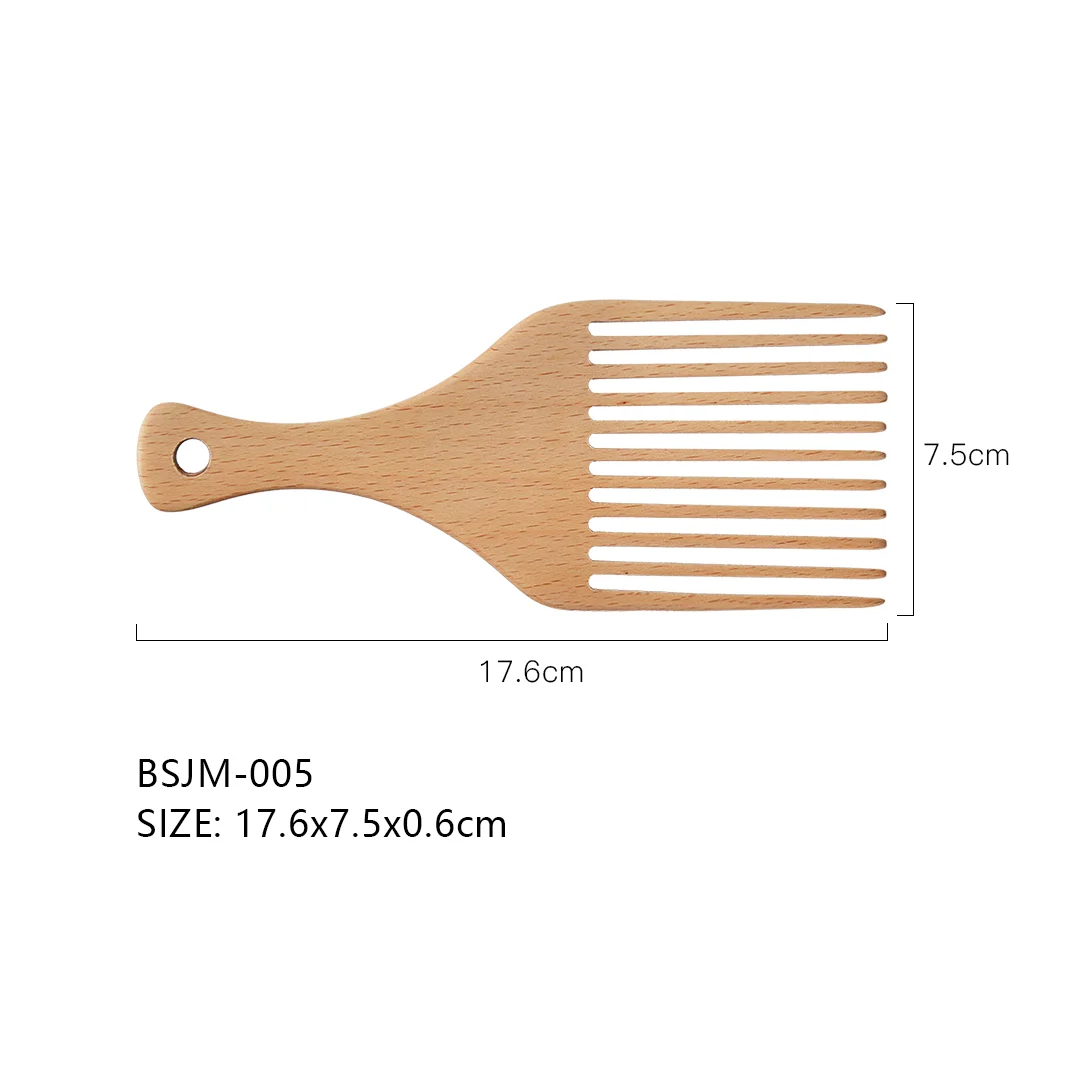 ECO-Friendly Wholesale Bamboo Hair Pick Afro Comb High Quality Handmade Hair Pick Afro Comb