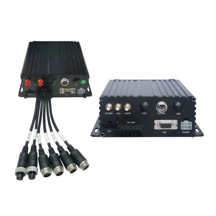 High Quality 4-Channel HD 1080P IPS Dash Cam Dual SD Card MDVR with GPS and WiFi