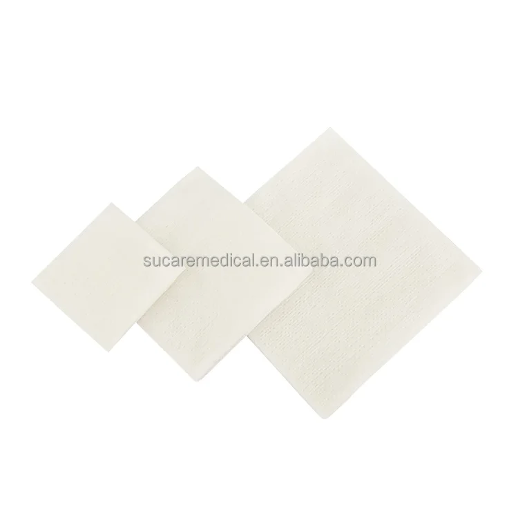 Non-sterile 30gsm/40gsm/50gsm Blend Non-Woven Gauze 4-ply Dental Sponge 2X2, 3X3, 4X4