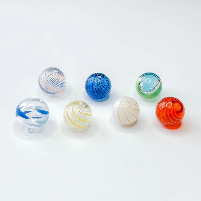DIY Jewelry Accessories Mixed Color Transparent Straight Hole Glass Beads Corrugated Hollow Beads