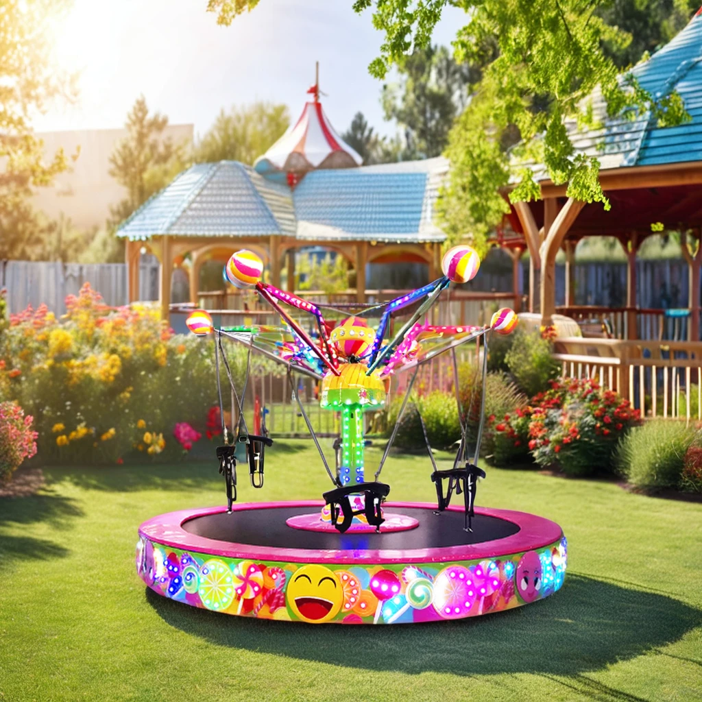Playground Amusement park rides  Rotating Trampoline Jumping Bungee Rides Outdoor For Kids