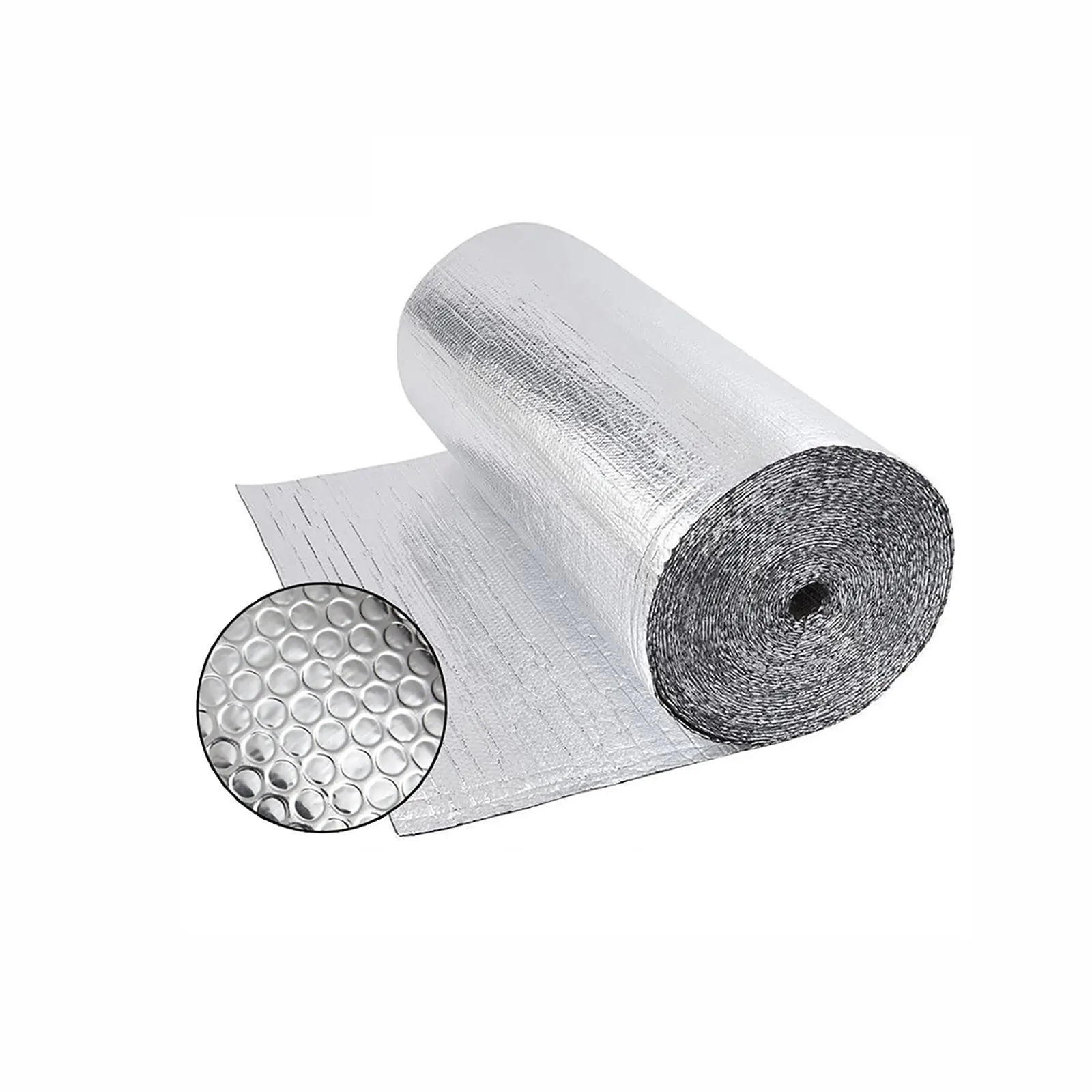 Double Side Aluminum Reflective PE Bubble Film Insulation Aluminum Foil Thermal Insulation Radiant Barrier Custom Adhesive