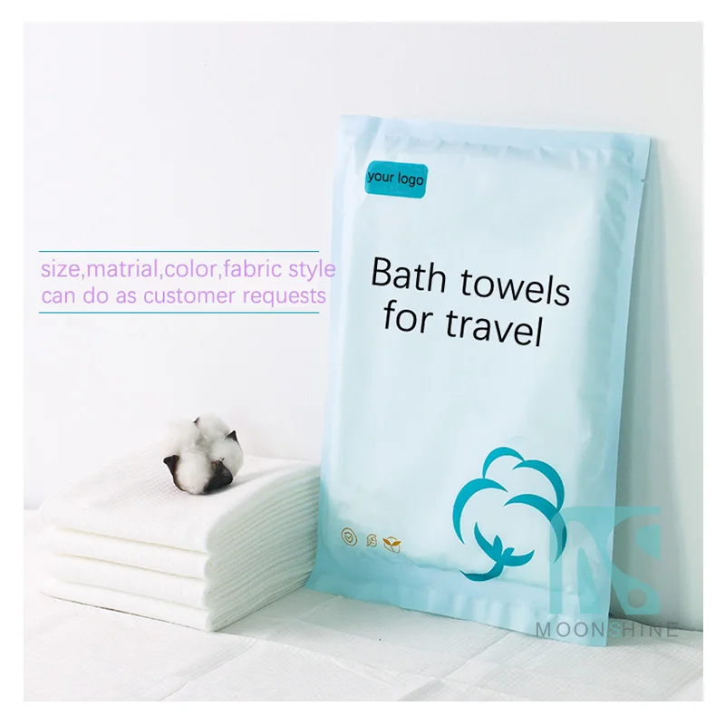 Travel portable bag pack clean large 70x140cm body dry palm tree non woven spa salon massage shower hotel bath towels disposable