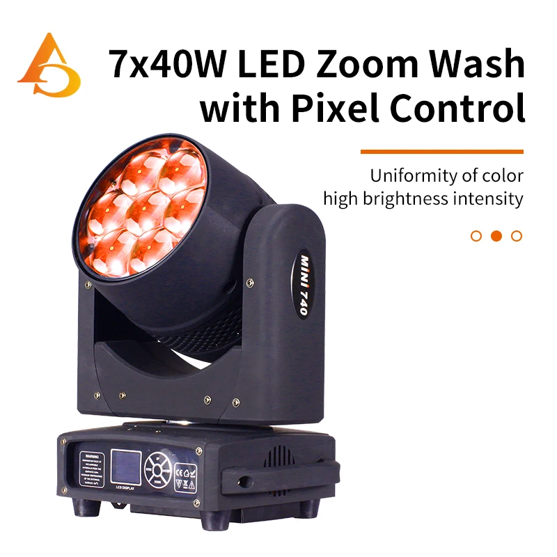 Stage equipment 7x40w mini bee eye moving head light dmx rgbw wash led moving head light