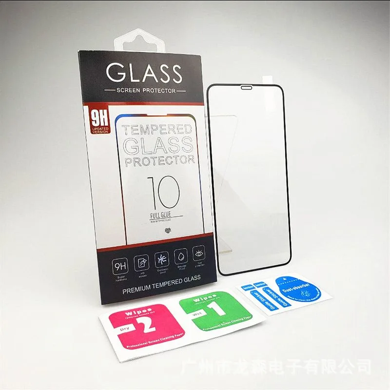 2.5D Full Covered Silk Print Screen Protector, 6 7 8 6S Plus X XS 11 Pro MAX Protective Tempered Glass for iPhone SE