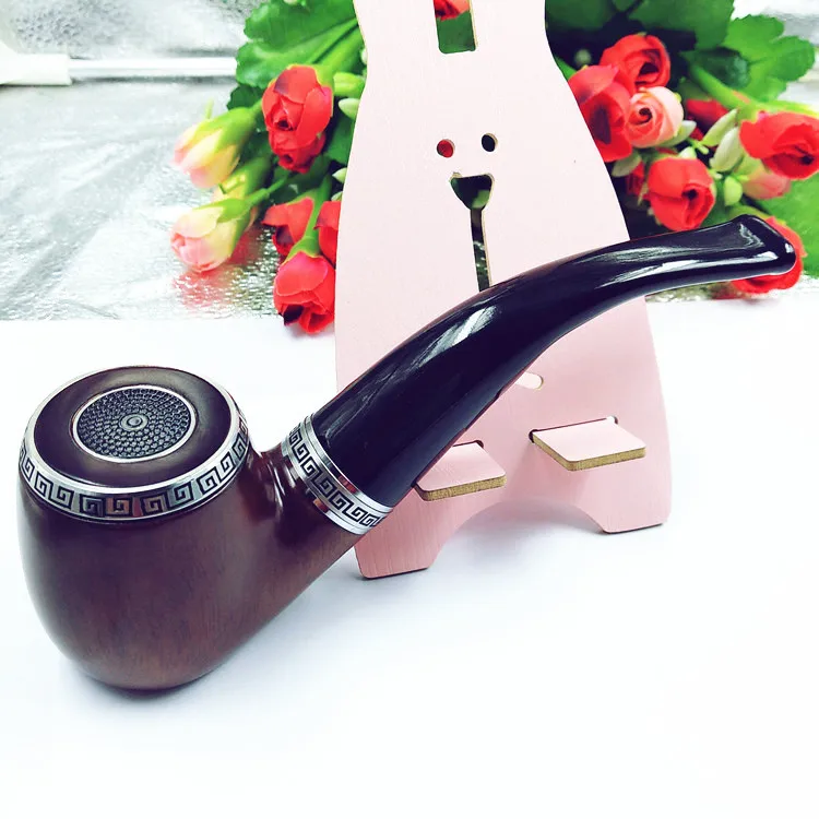 
Amazon top seller 2019 electronic new products wooden glass crack pipe electric smoking pipe 