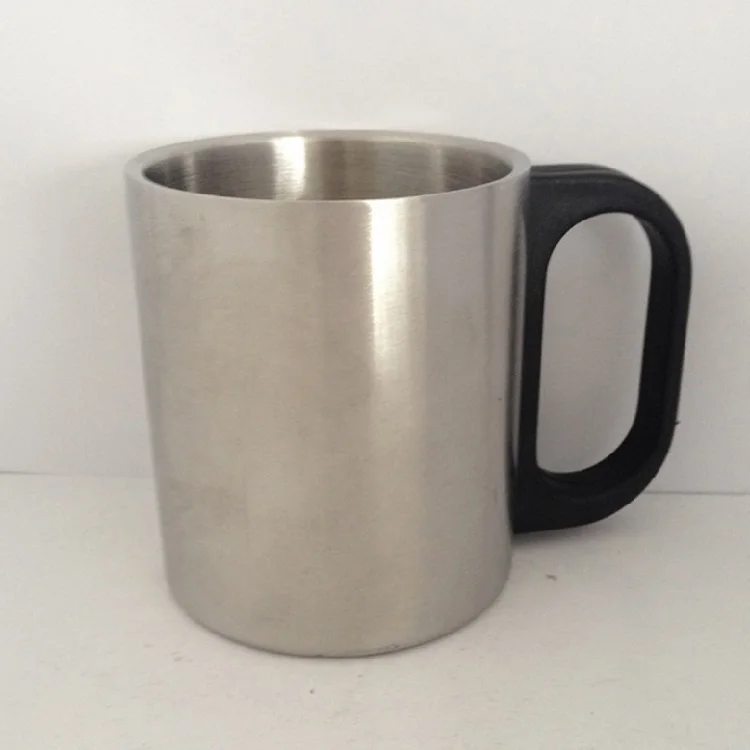 
stainless steel cups for printing picture and logo with plastic handle 