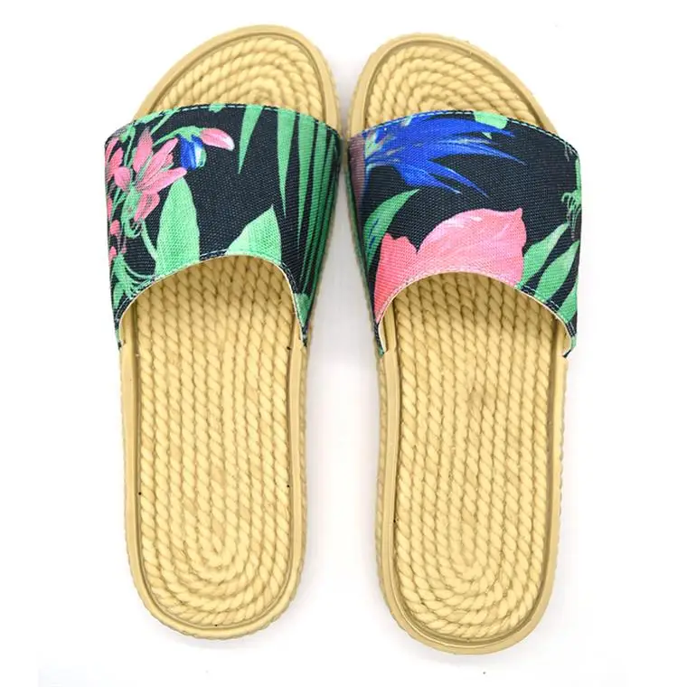 Top brand fashion women wedge slippers with flower