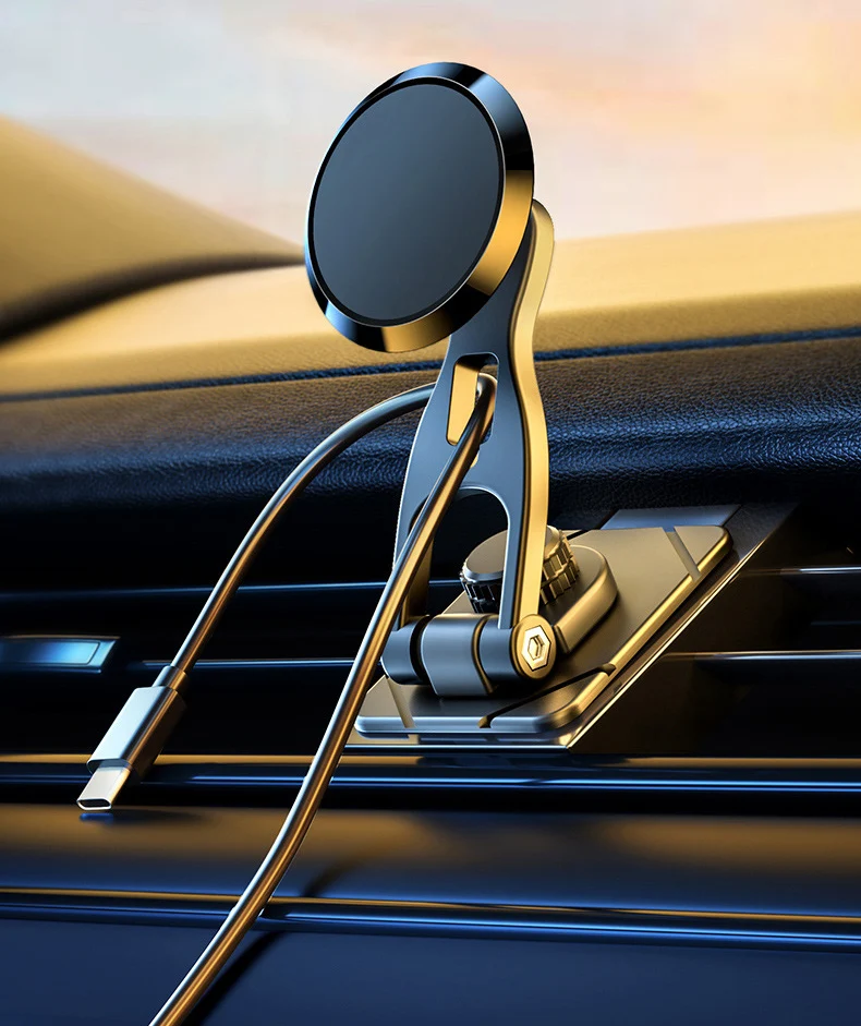 Strong Magnetic car mobile phone bracket 360 rotating folding magnetic suction bracket