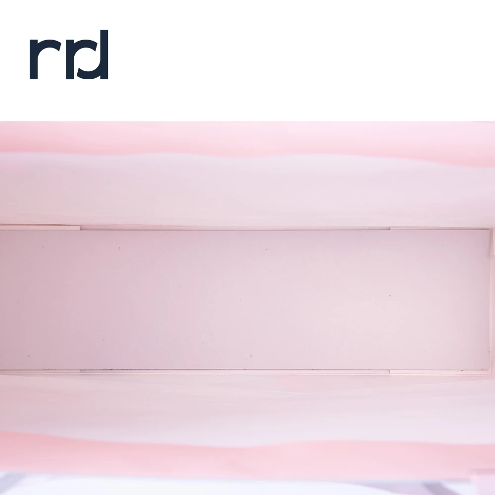 RR Donnelley Luxury Custom Printed Logo advanced sense of delicate flowers wrapped Birthday Party Paper Gift Bags with Handles