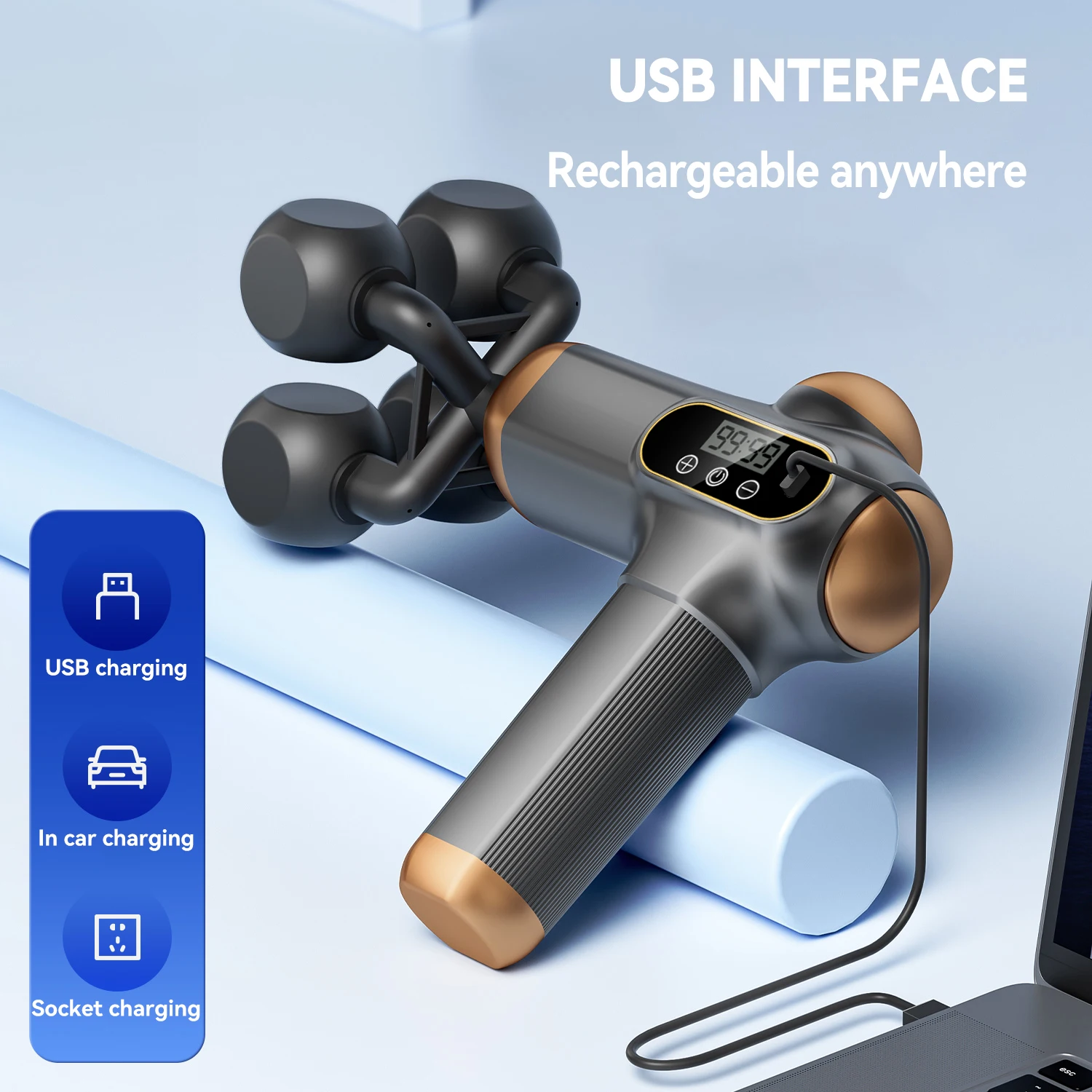 New Professional Fascia Gun Gymtastic Gym Vibration Fitness Body Massager Deep Tissue Powerful Muscle Mini Massage Gun