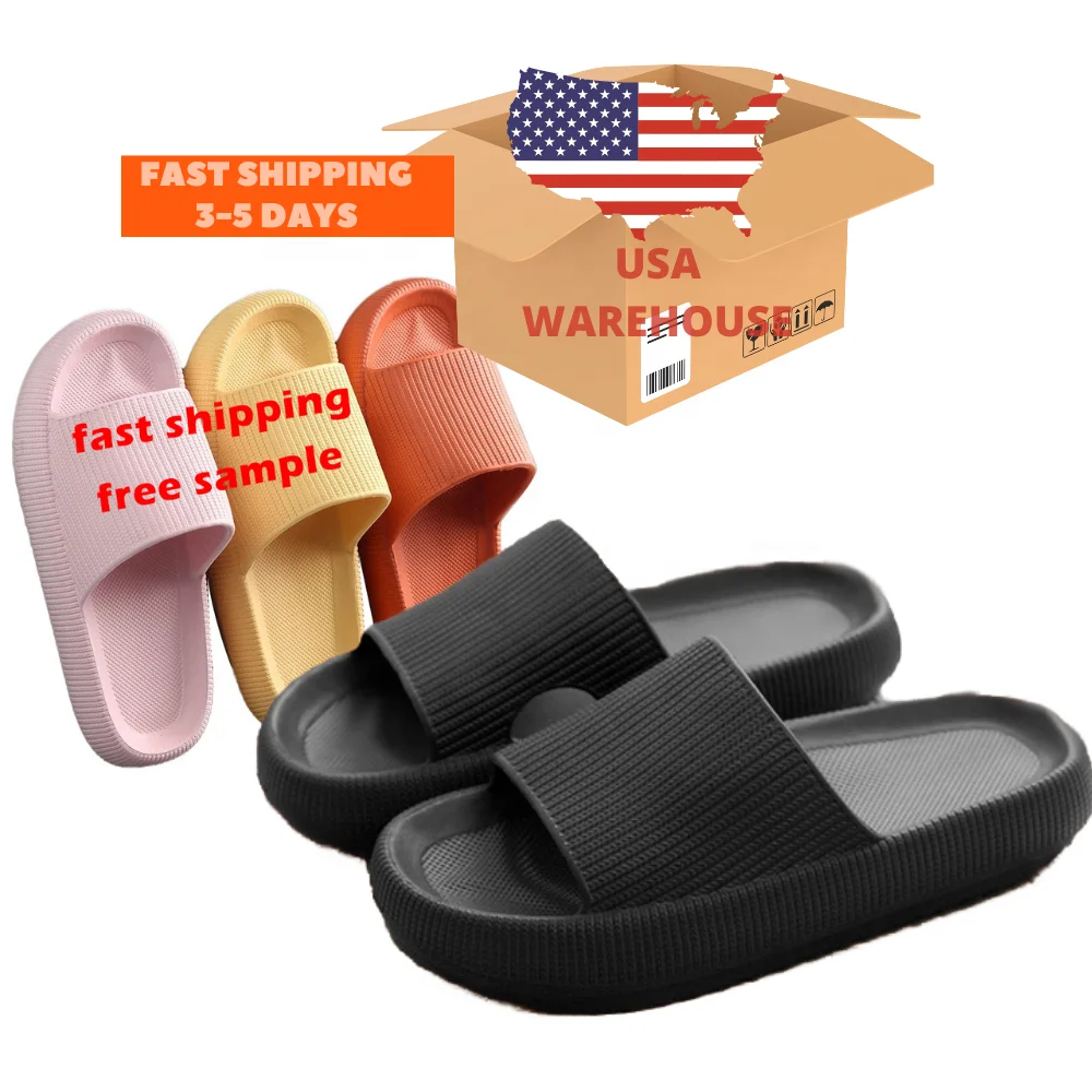 Pillow Slippers for Women and Men House Cloud Bedroom Rubber Home Sandalen Hausschuhe Slides Shower Sandals Slippers