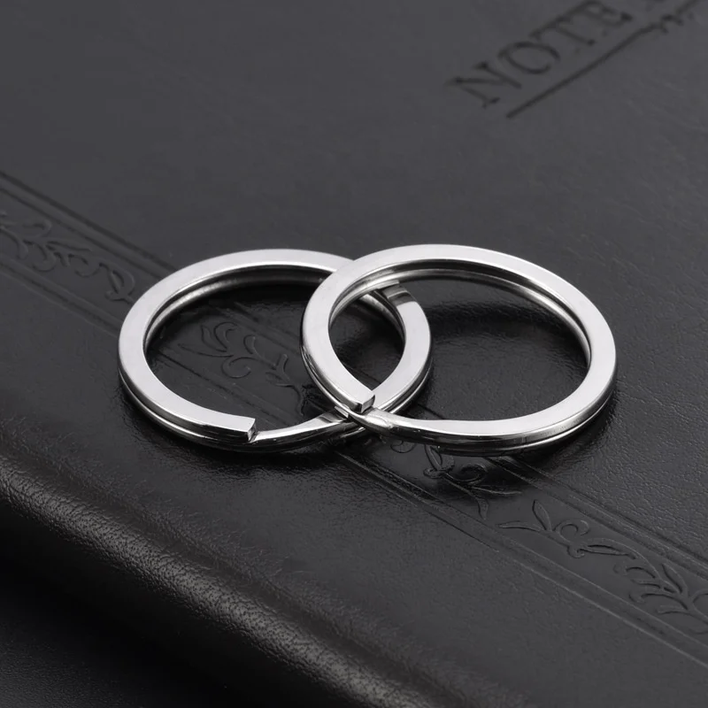 Flat Stainless Steel Key Ring 20MM 25MM 28MM Keychain Key Holder for Women Men Jewelry Making Key Chain