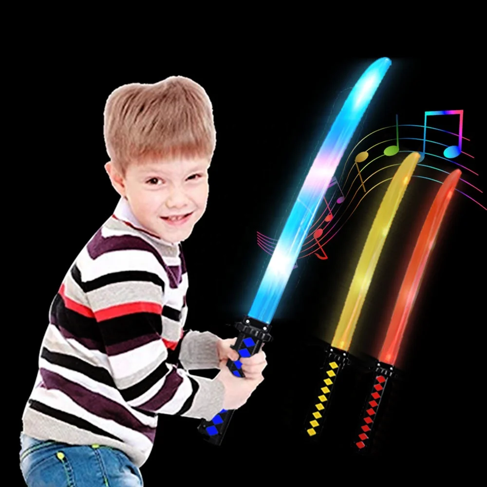 kids light up saber toys  sword led colourful flashing katana Japanese toys