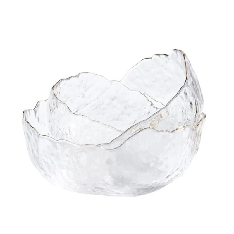 Multi-functional Irregular Fruit Vegetable Glass Dish Reusable Salad Bowl Tableware Set