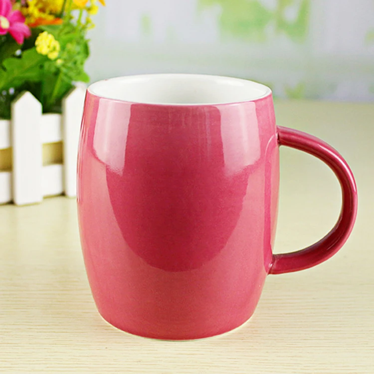 European Simple restaurant cheap bulk red color fashion oem ceramic coffee tea mugs