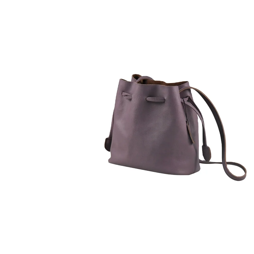 2021 embossed medium handmade ladies handbag pu leather bucket bag