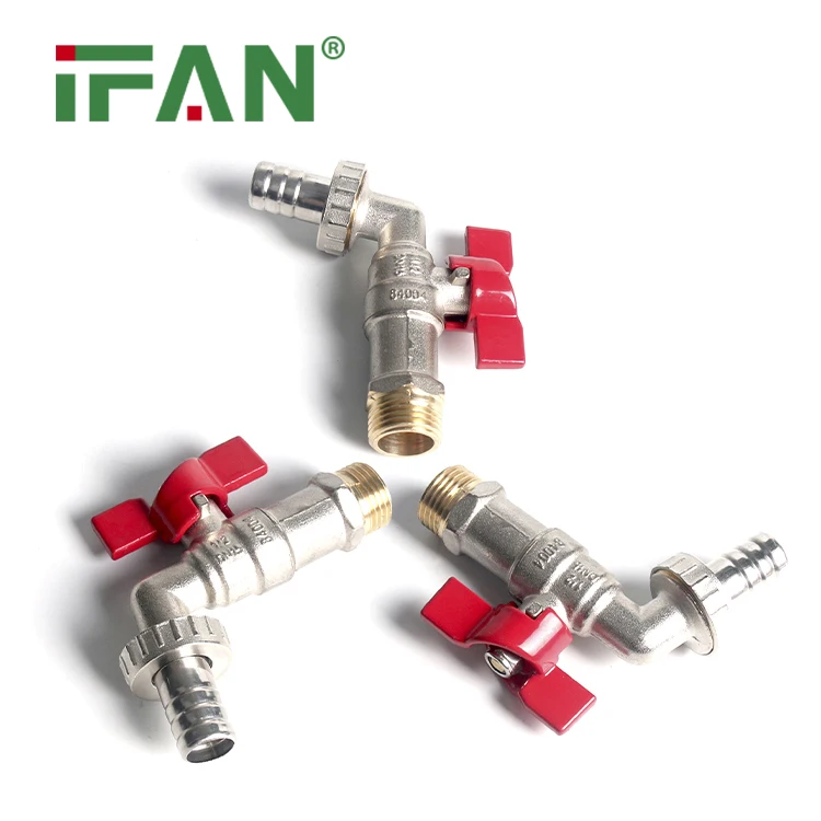 IFAN Free Sample Silver 1/2 3/4 Manual Bibcock Water Tap Brass Bibcock Tap