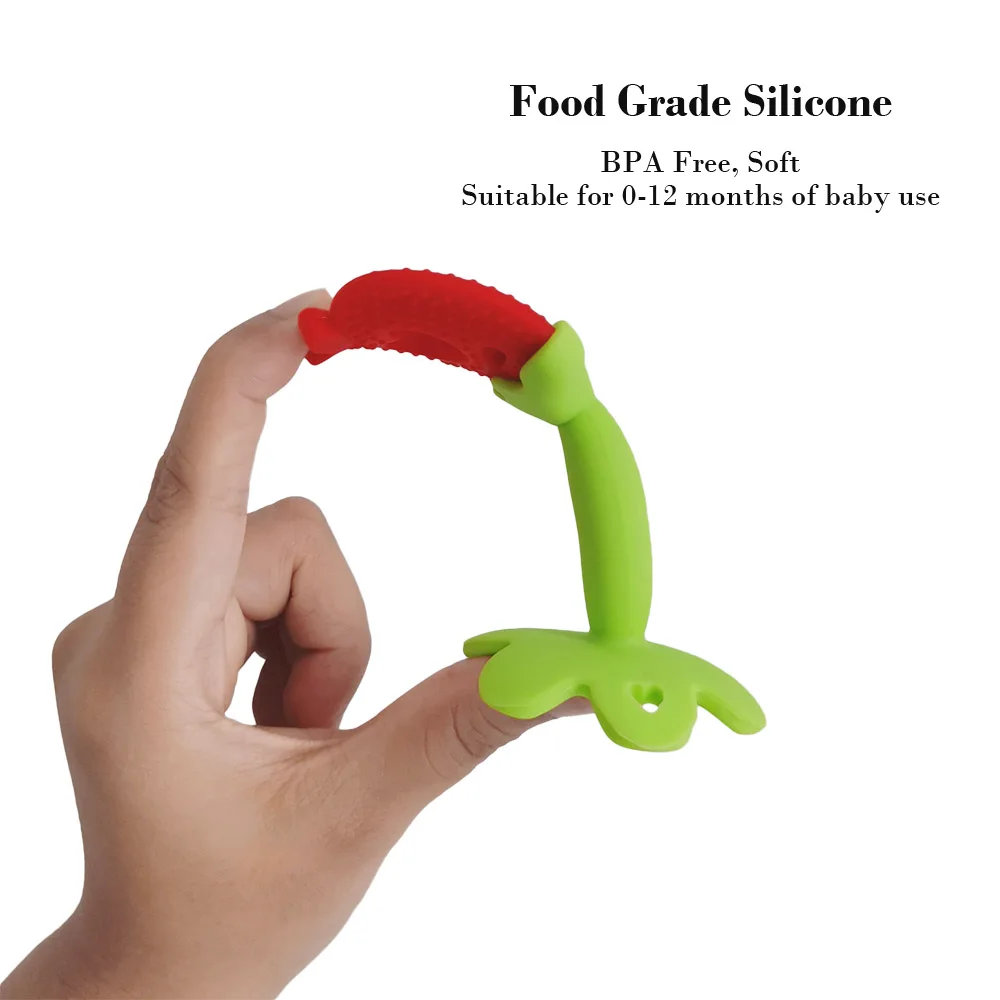 Food Grade BPA Free Wholesale Teething Chew Nursing Play Toy Fruit Silicone Baby Teether