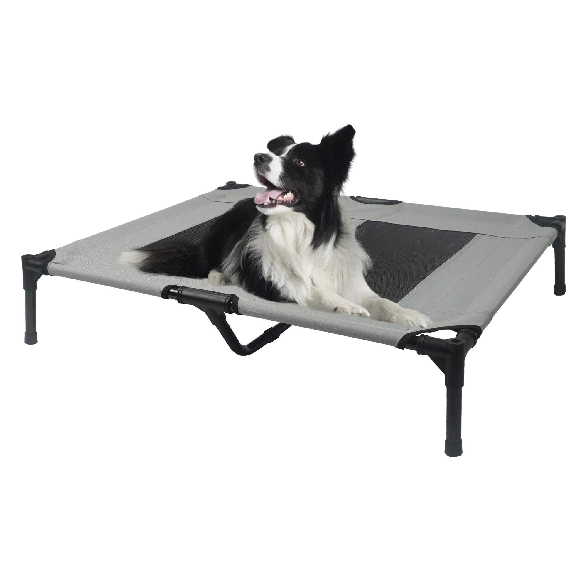 CANBO Summer Foldable Pet Elevated Bed for Large Dogs Breathable Outdoor Dog Camping Mesh Bed