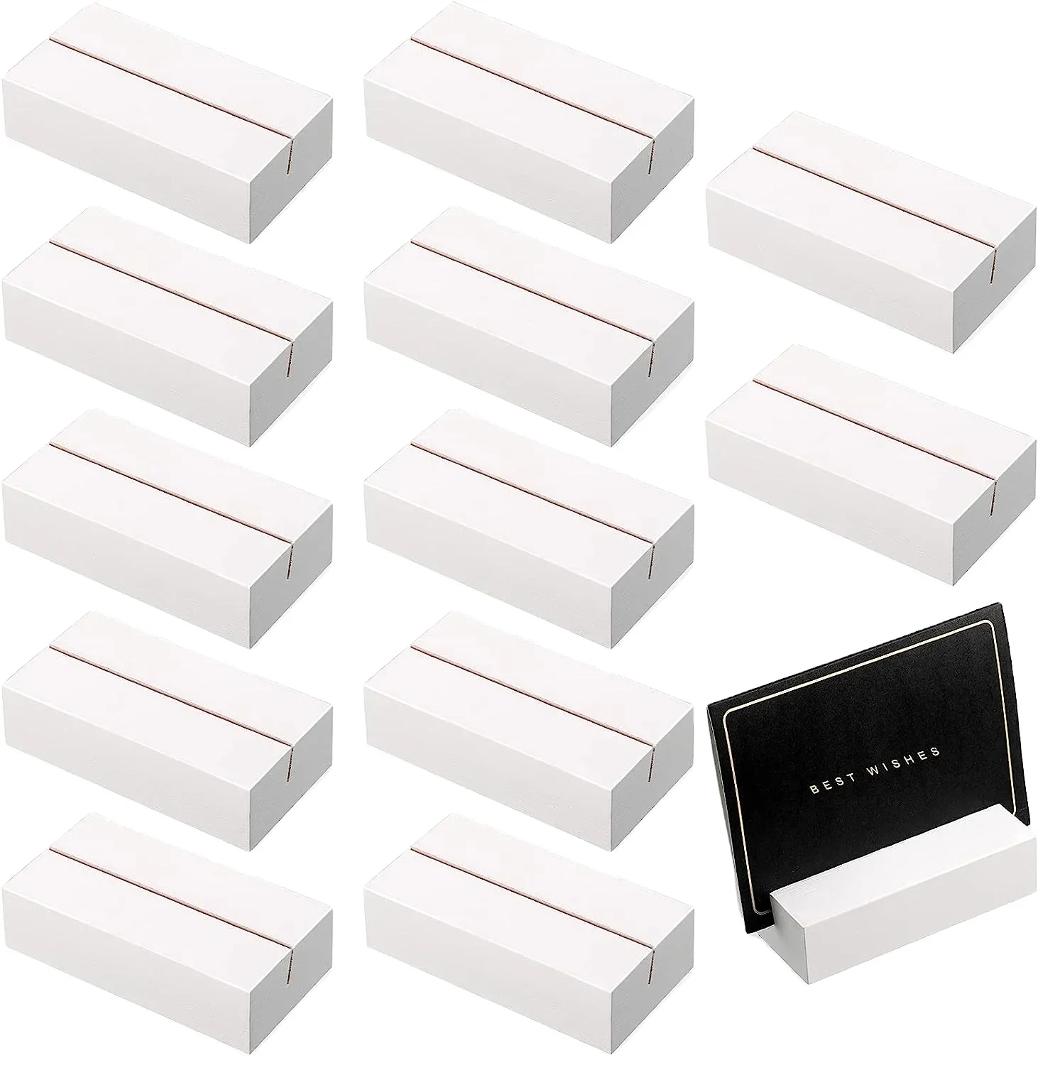 Different Sizes Customizable Solid Wood Business Card Holder Stand for Office Restaurant Dining Table Card Holder Wood