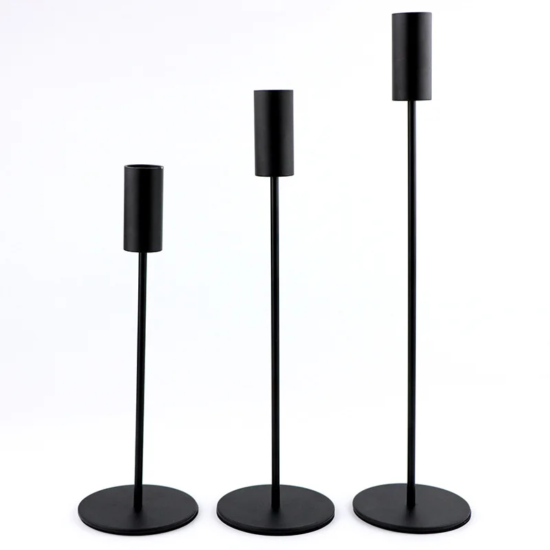 Luxury Candlelight Dinner Vintage Iron Candlestick Ornaments Electroplated Wedding Home Decorative Candlestick