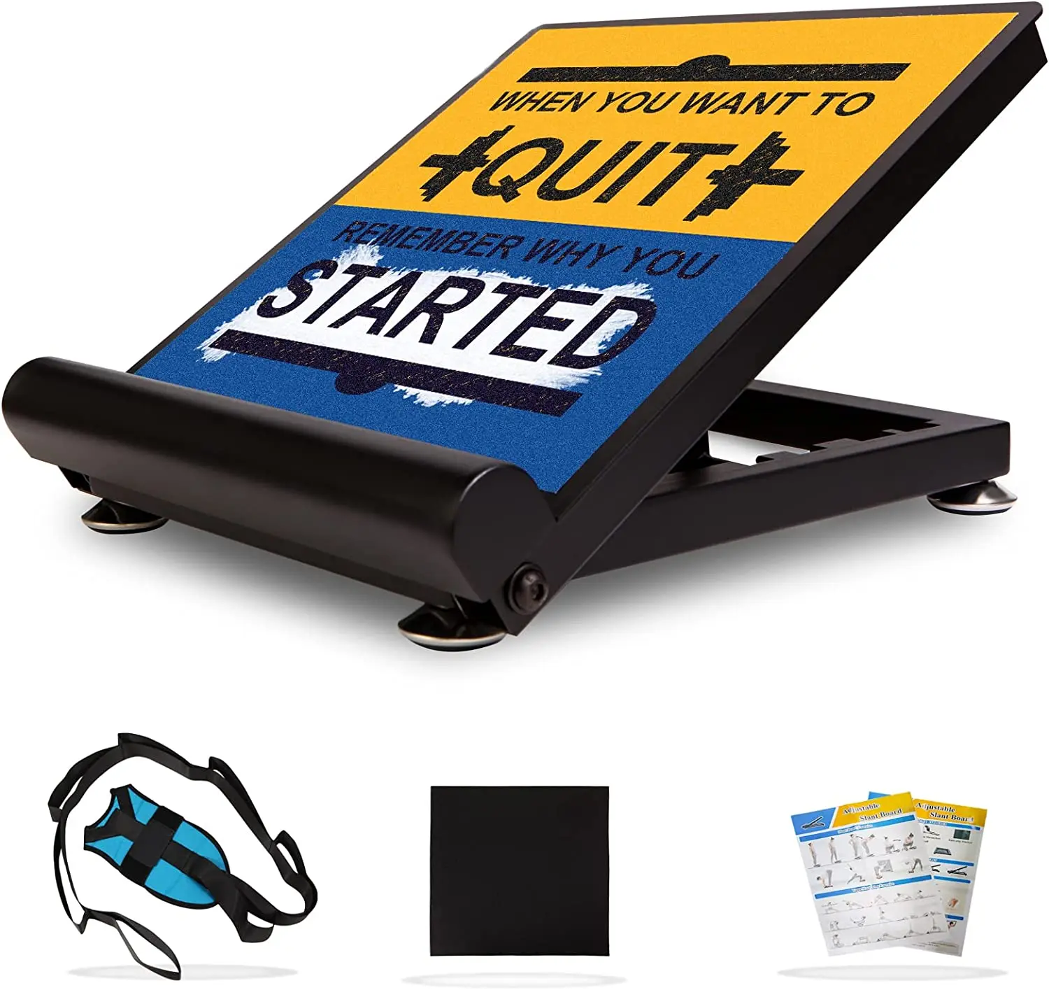 Wellshow Sport Heavy Duty Heavy Duty Slant Board Steel Squat Wedge Anti-Slip Squat Wedge Block Heel Elevated Squat Wedge