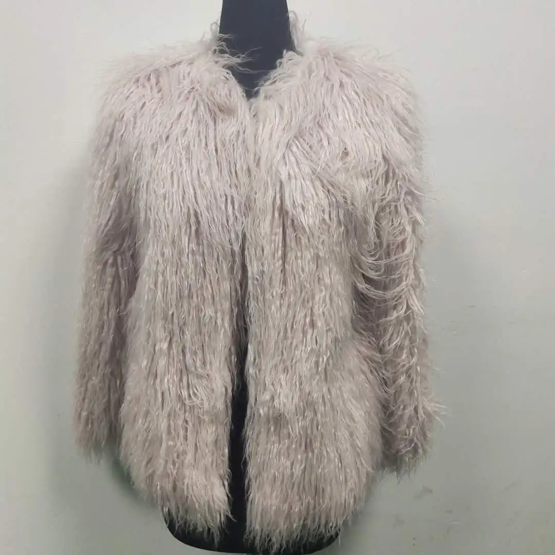 
women hot sale peocock& mongolian faux fur coat 2020 