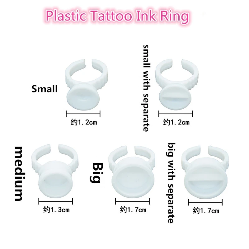 100Pc Microblading Pigment Glue Rings Tattoo Ink Holder For Semi Permanent makeup Titular de la tinta del tatuaje