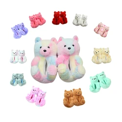 New Designer Cheap Bear Slippers Fashion Indoor Lady Shoes Women Household Animal Fluffy Plush Slipper