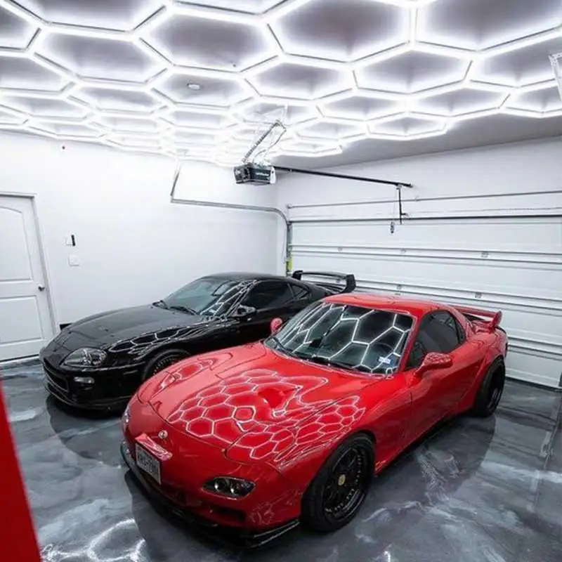 HanYin Aluminum Car Detailing garage lights Dimmable Ceiling Lights hexagonal led ceiling etl