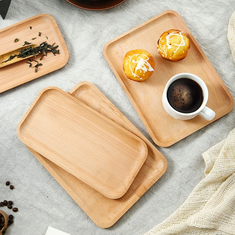 Beech Pizza Tray Steak Cutting Fruit Rectangular  Bread Plate Chopping Chop Block Custom Simple Wooden Cheese Board