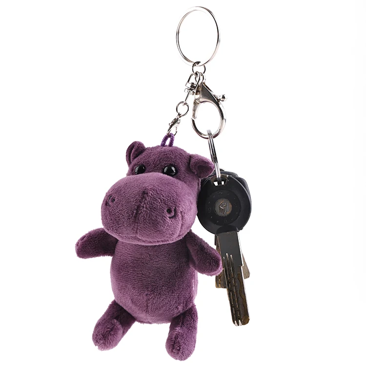 Custom Made Cute Keychain Plush Toy Stuffed Hippo Animal  Plush Toy For Kids Make Your Own Strap 3d children Company Gifts Oem