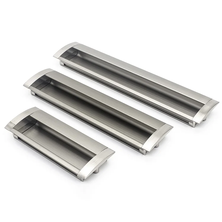New style embedded handle aluminum alloy  slotted dark handle cupboard drawer door handle
