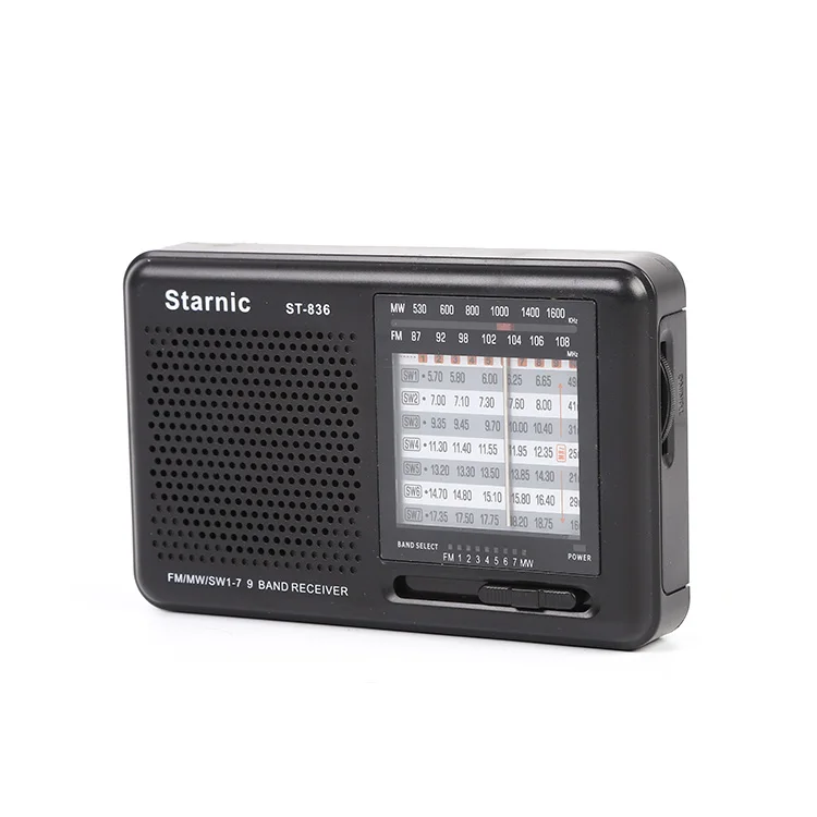 High Quality Portable FM/MW/SW1-7 9 and Analog radio with built-in speaker