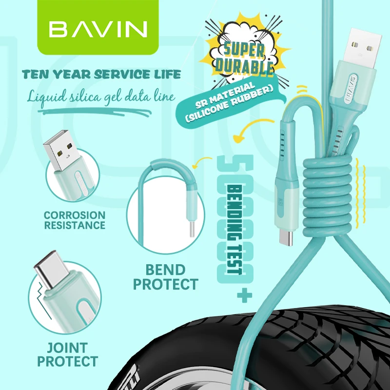 BAVIN CB227 Amazon Hot sale 1M 2.4A data Cable for micro V8 Quick Transmission PVC Fast Charging USB Cable