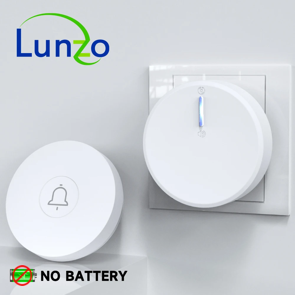 RF433MHz Self-powered Push Button Wireless Digital Ring Doorbell High Volume 60 Ringtones Kids Doorbell For Room