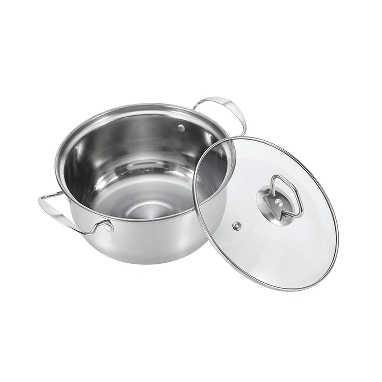  Cheap Price Dia 20cm Stainless Steel Soup Cooking Simmering Sauce Pots and Stock with Bakelite
