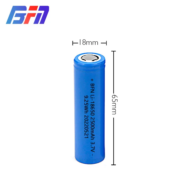 BFN 18650 2500mAh 3.7v 10C 15C OEM ODM High Discharge Rate Battery For Power Tool Battery