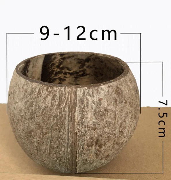 Eco Friendly natural coconut shell cup custom logo hand crafted coconut bowl for candle making