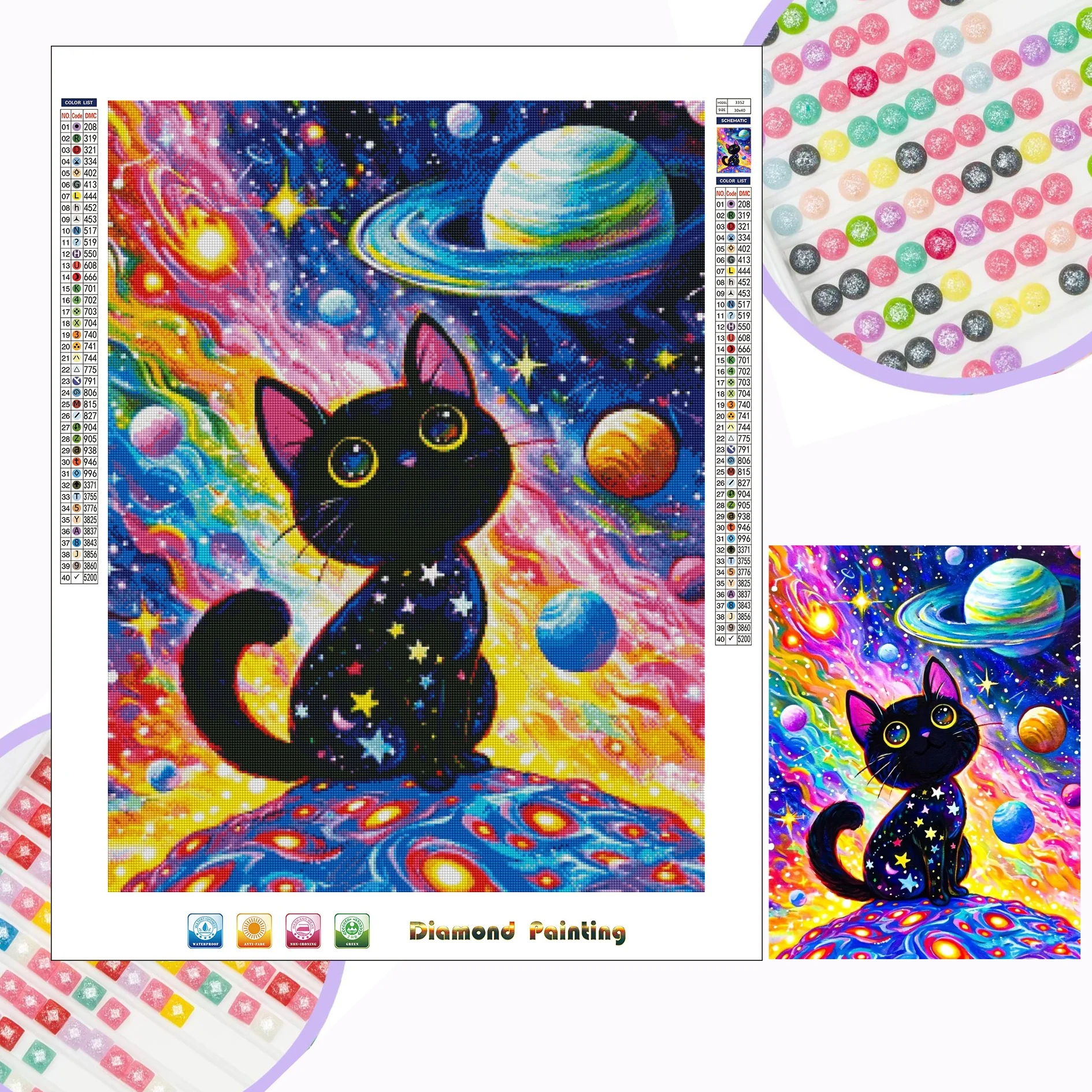 G-08 DP Dorp Shipping Manufacturer Modern Wall Art Painting Black Cat Wall Art Decoration DIY Kit 5d Home Decor Diamond Painting