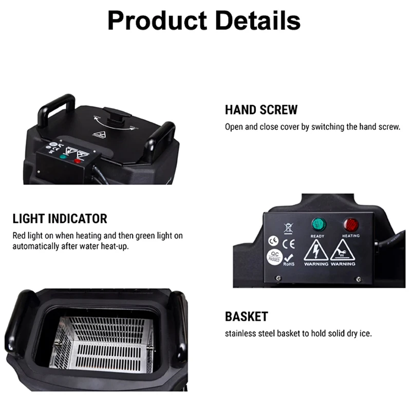 Music Weddings Party Dance Stage Decoration Dry Ice Fog Machine 3500W Luxury Dry Ice Blasting Machine