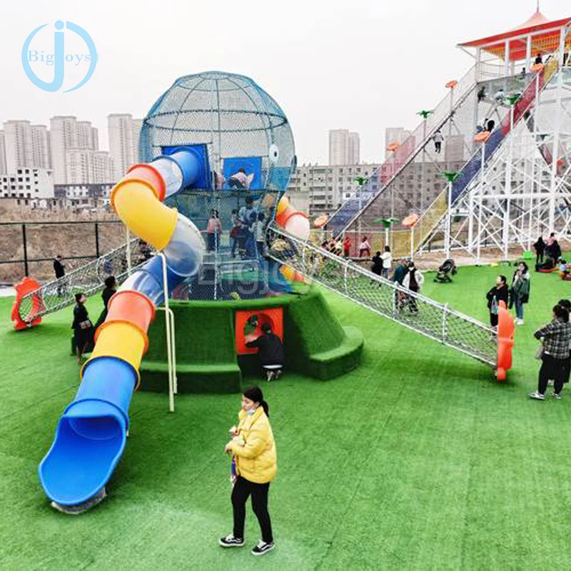 High quality interesting children octopus slide amusement facility unpowered outdoor playground for sale