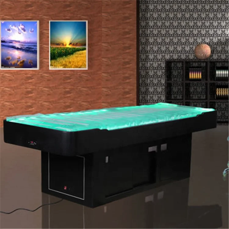 ZHUOLIE hotel Good price dry wood water massage bed with Heating and LED Light body relaxing bed