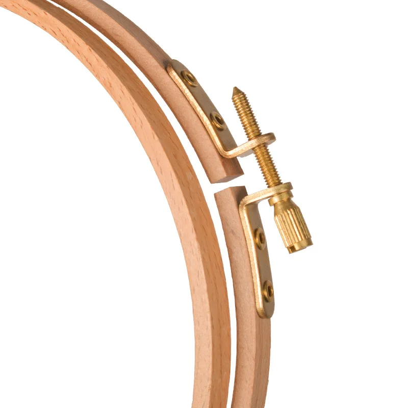 1pc Beech Wood Embroidery Hoops Circle Hoop Ring Cross Stitch Cotton for DIY Embroidery Floss Starter of Sewing Art Kits Crafts