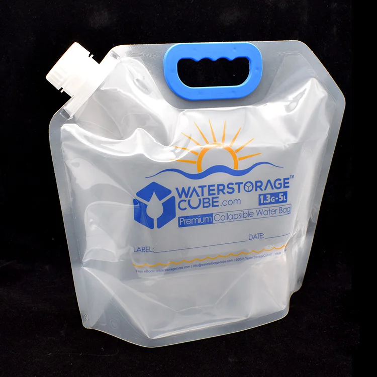 Wholesale 5 Liter 1 Gallon Reusable Foldable Drinking Water Bag For Camping & Hiking